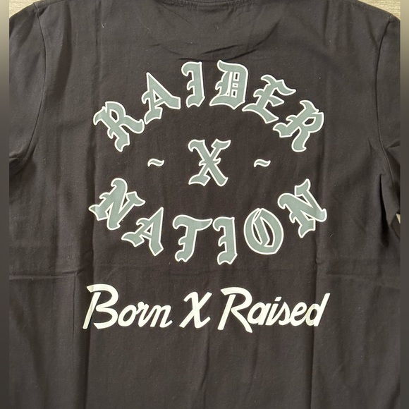 Men's BORN X RAISED Las Vegas Raiders Raider Nation Tee T-Shirt Black Sz L Large - Picture 8 of 8